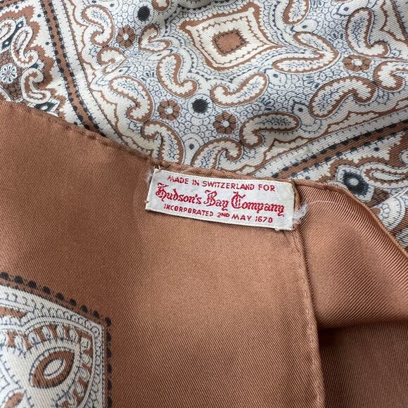 Vintage Kreier Made in Switzerland 100% Silk Scarf Hudson's Bay Company - Picture 5 of 6